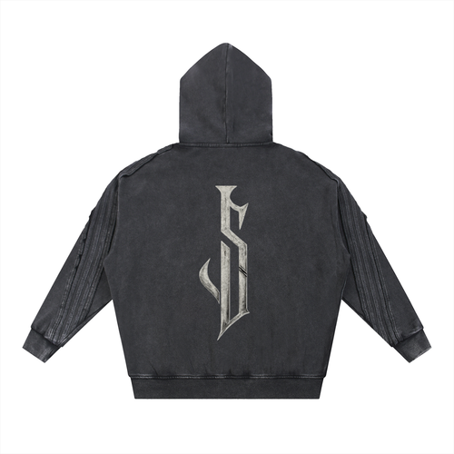 Jinxed Stories Raw Edge Zip Hoodie