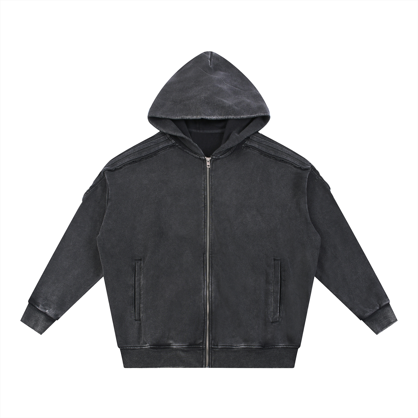 Jinxed Stories Raw Edge Zip Hoodie