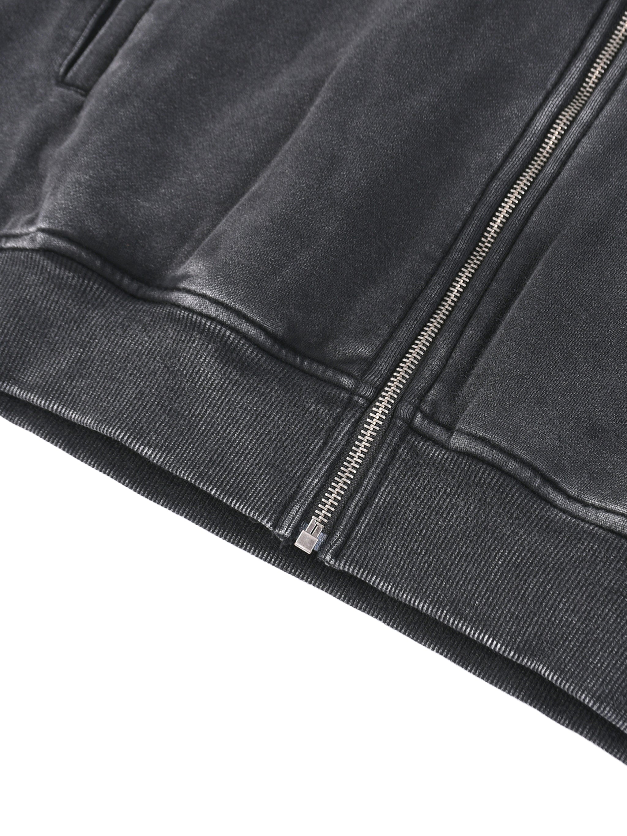 Jinxed Stories Raw Edge Zip Hoodie